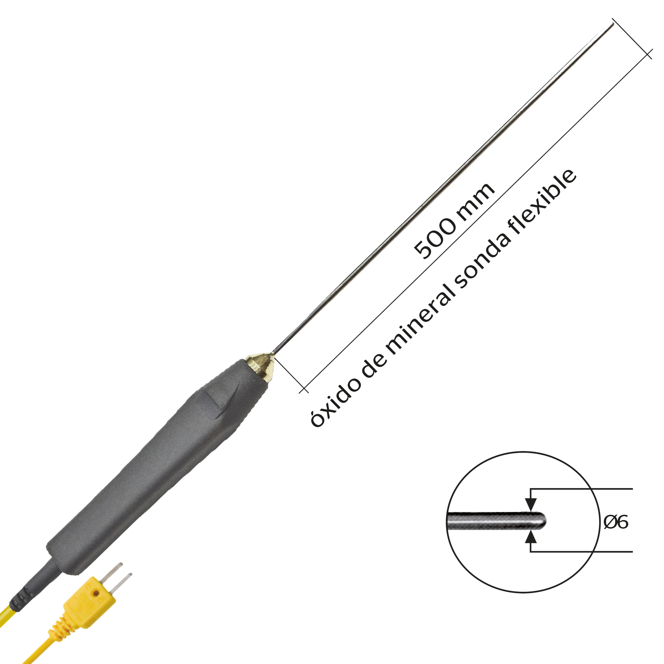 Sonda de temperatura termopar K, INMERSIÓN