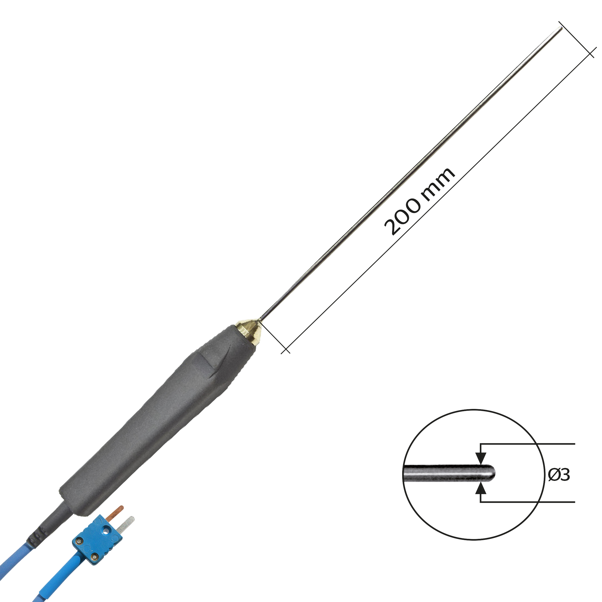 Sonda de temperatura termopar T, INMERSIÓN y AMBIENTE