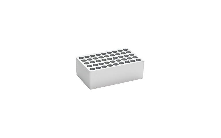 Bloque metálico para 45 tubos de 5 ml.
