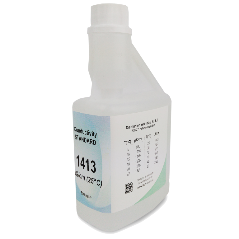Disolución patrón de conductividad 1413 µS/cm (NIST)