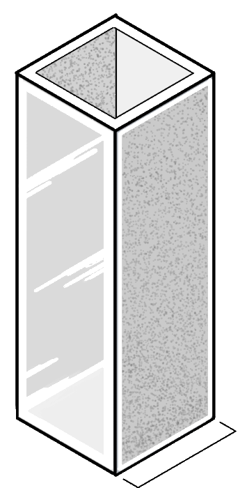 Cubeta de vidrio de 10 mm de paso.